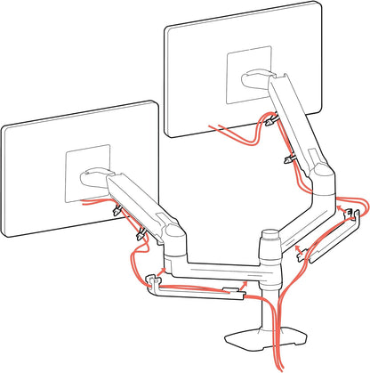 – LX Vertical Stacking Dual Monitor Arm, VESA Desk Mount – for 2 Monitors up to 24 Inches, 7 to 20 Lbs Each – Matte Black