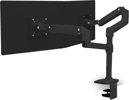 – LX Vertical Stacking Dual Monitor Arm, VESA Desk Mount – for 2 Monitors up to 24 Inches, 7 to 20 Lbs Each – Matte Black